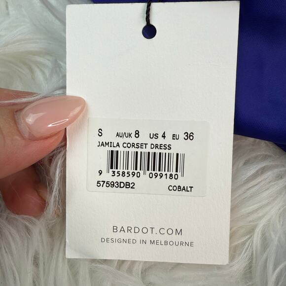 Bardot Jamila Corset Cocktail Dress Cobalt Blue Size 4 NWT - Picture 7 of 16